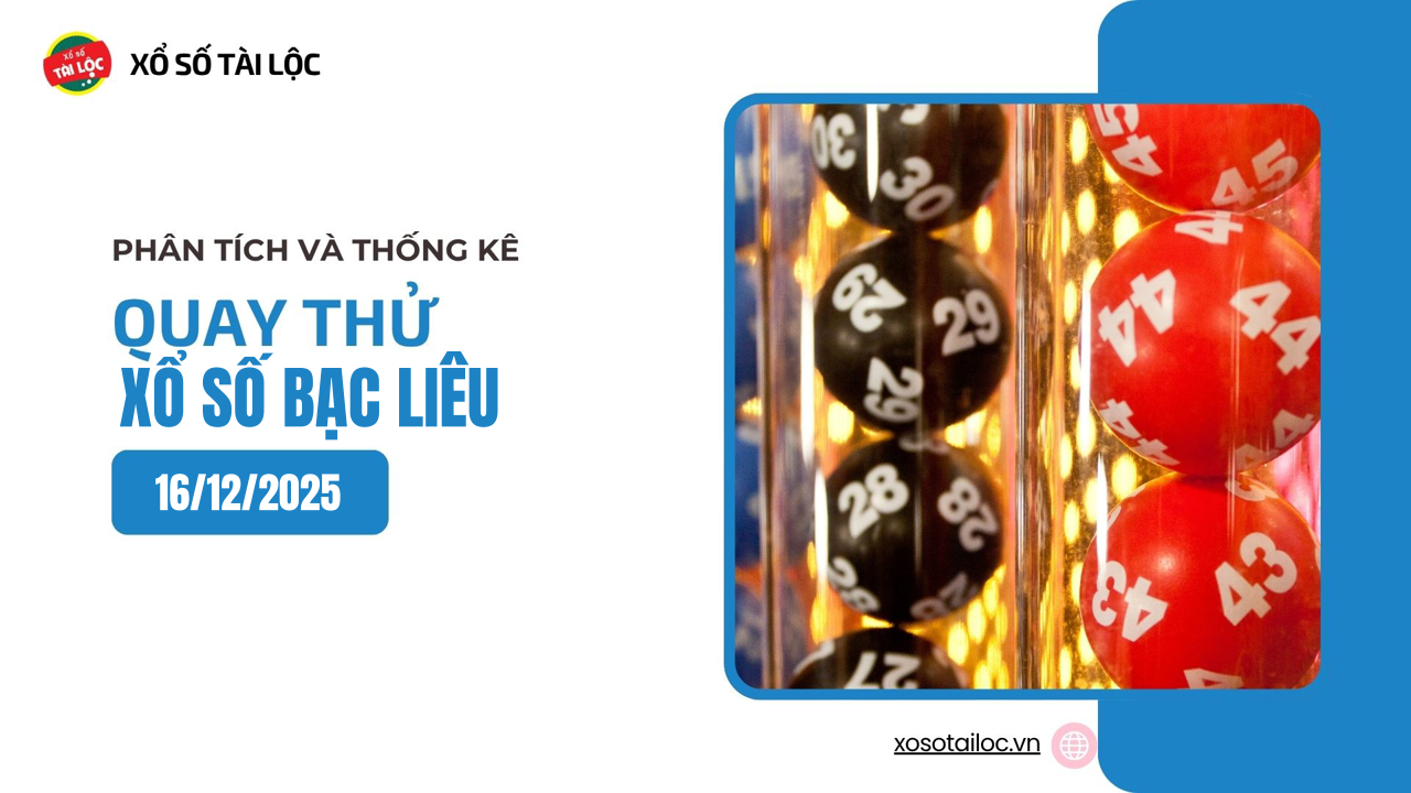 Quay thử XSBL 16/12 - Quay thử xổ số Bạc Liêu ngày 16/12/2025