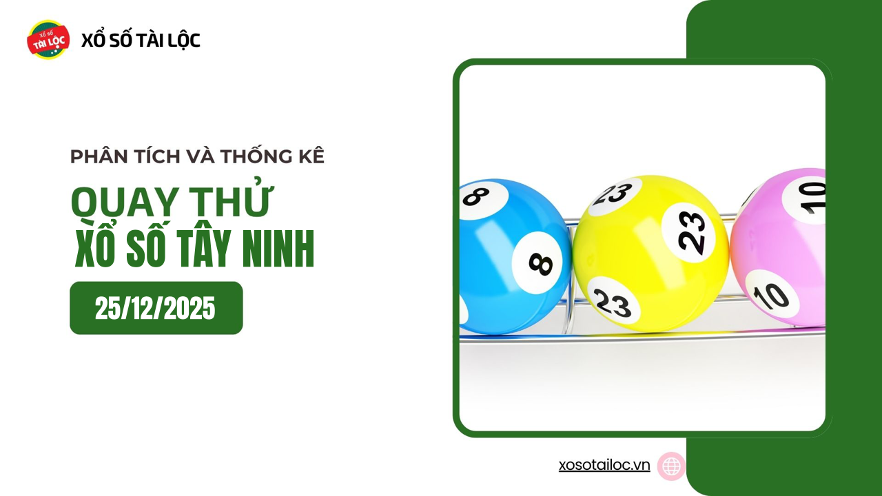Quay thử XSTN 25/12 - Quay thử xổ số Tây Ninh ngày 25/12/2025