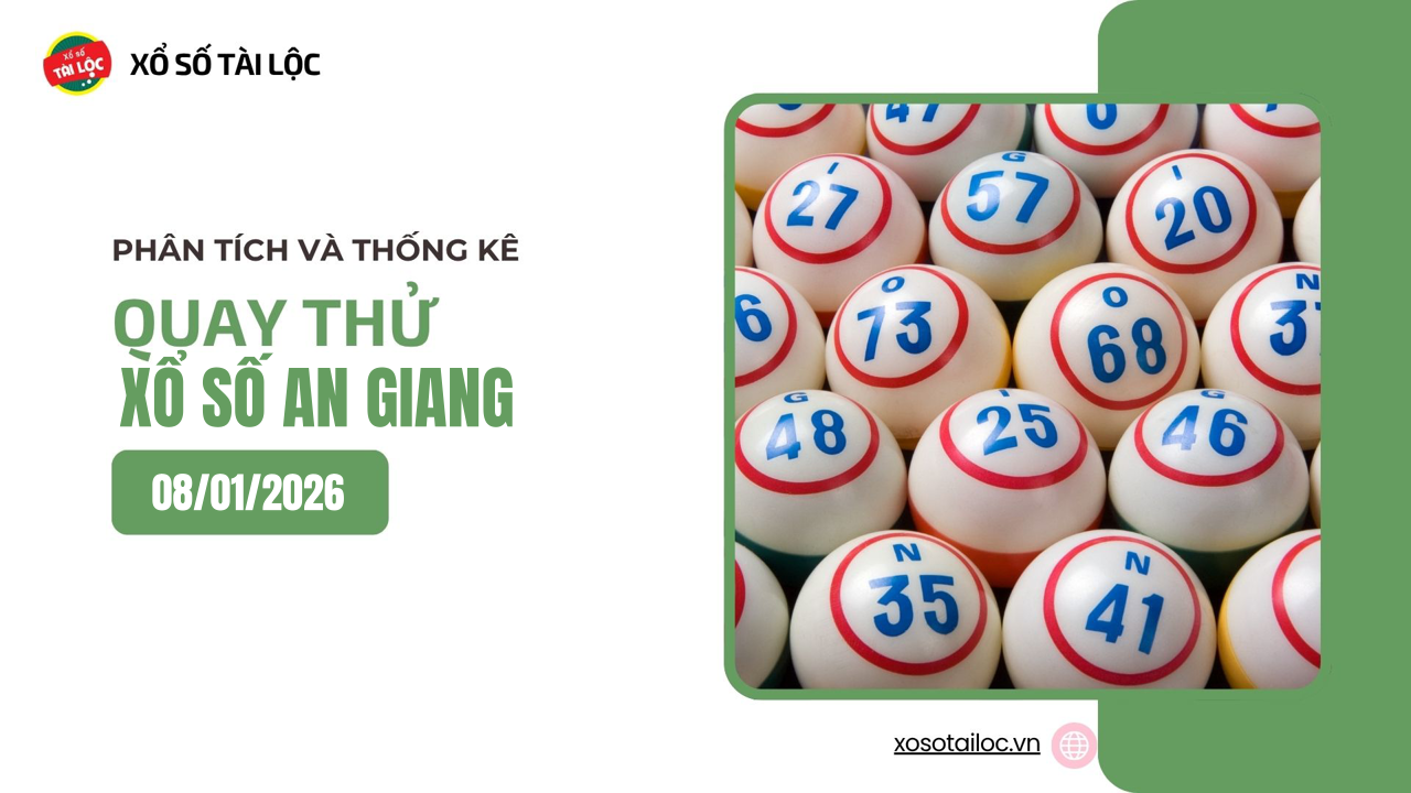 Quay thử XSAG 8/1 - Quay thử xổ số An Giang ngày 8/1/2026