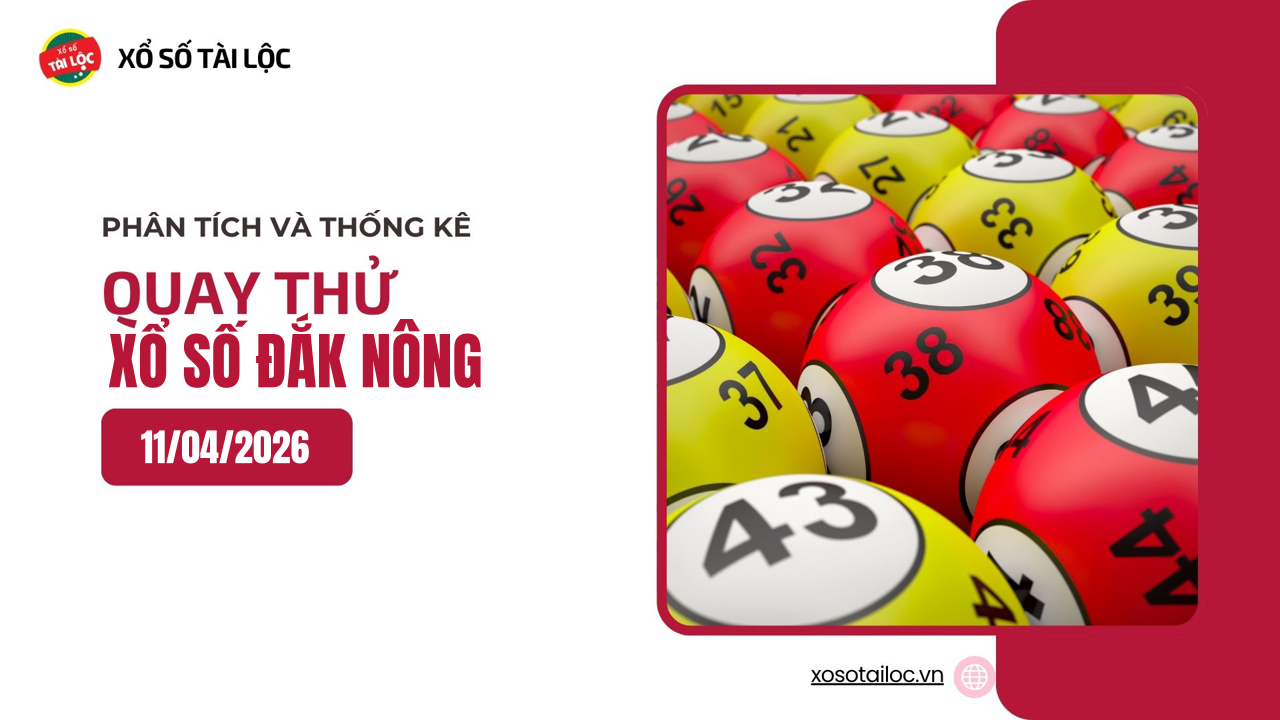 Quay thử XSDNO 11/4 - Quay thử xổ số Đắk Nông ngày 11/4/2026