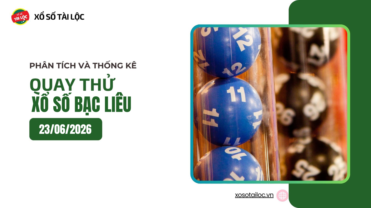 Quay thử XSBL 23/6 - Quay thử xổ số Bạc Liêu ngày 23/6/2026