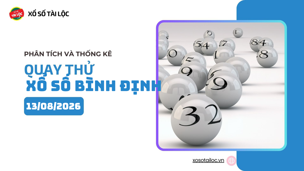 Quay thử XSBDI 13/8 - Quay thử xổ số Bình Định ngày 13/8/2026